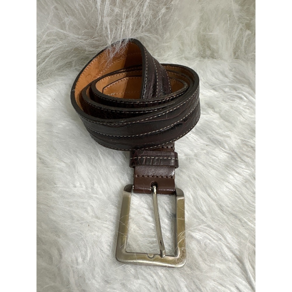 Martin‎ Dingman Mens Dark Brown Crocodile Grain Leather Belt Made in USA 34-38